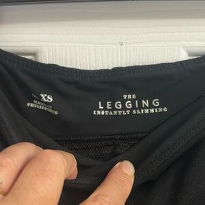 Worn one time, instantly slimming black leggings are amazing!